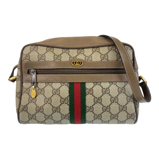 14360
GUCCI グッチ シェリーライン ベージュ ゴールド金具 GGスプリームキャンバス / レザー 68 02 004 斜め掛け ショルダーバッグ メッセンジャーバッグ  レディース