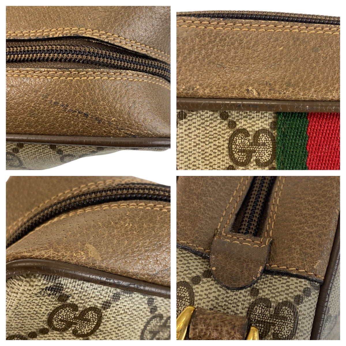 14360
GUCCI グッチ シェリーライン ベージュ ゴールド金具 GGスプリームキャンバス / レザー 68 02 004 斜め掛け ショルダーバッグ メッセンジャーバッグ  レディース