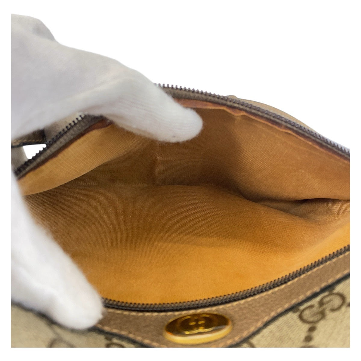 14360
GUCCI グッチ シェリーライン ベージュ ゴールド金具 GGスプリームキャンバス / レザー 68 02 004 斜め掛け ショルダーバッグ メッセンジャーバッグ  レディース