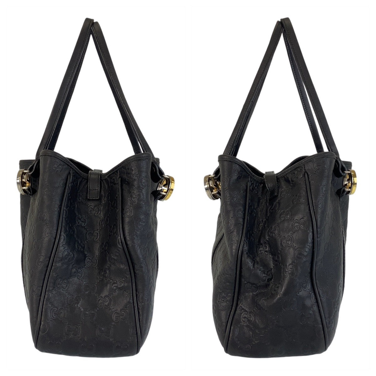 14361
GUCCI グッチ グッチシマ ブラック 黒 レザー 232957 トートバッグ ショルダーバッグ  レディース