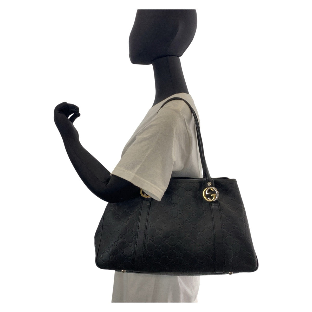 14361
GUCCI グッチ グッチシマ ブラック 黒 レザー 232957 トートバッグ ショルダーバッグ  レディース