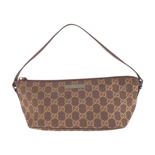 14362
GUCCI グッチ ブラウン シルバー金具 GGキャンバス 039 1103 アクセソワール  レディース