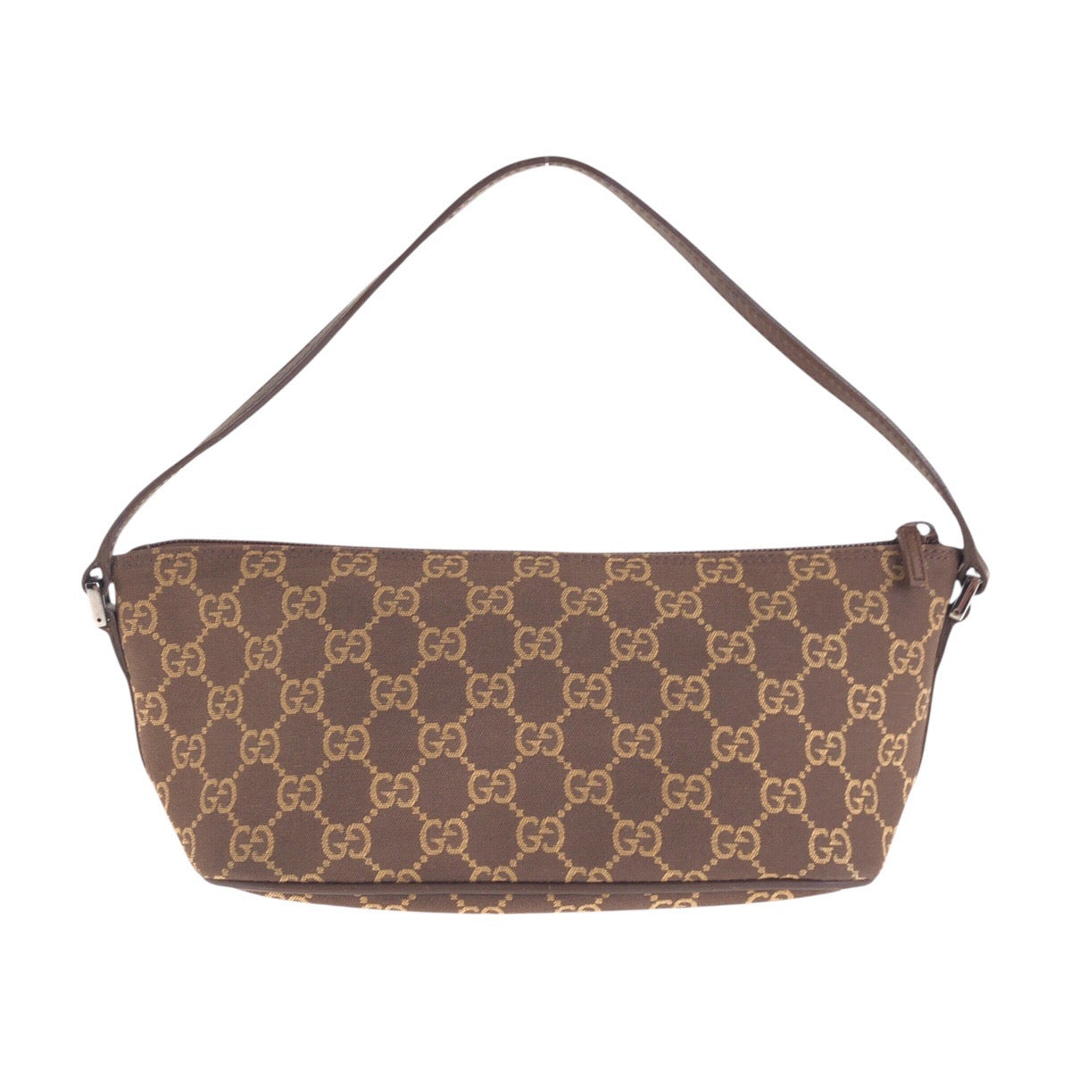 14362
GUCCI グッチ ブラウン シルバー金具 GGキャンバス 039 1103 アクセソワール  レディース