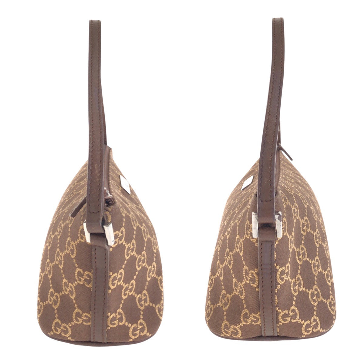 14362
GUCCI グッチ ブラウン シルバー金具 GGキャンバス 039 1103 アクセソワール  レディース