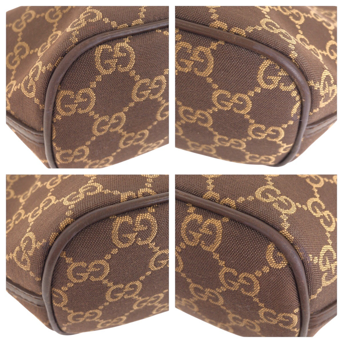 14362
GUCCI グッチ ブラウン シルバー金具 GGキャンバス 039 1103 アクセソワール  レディース
