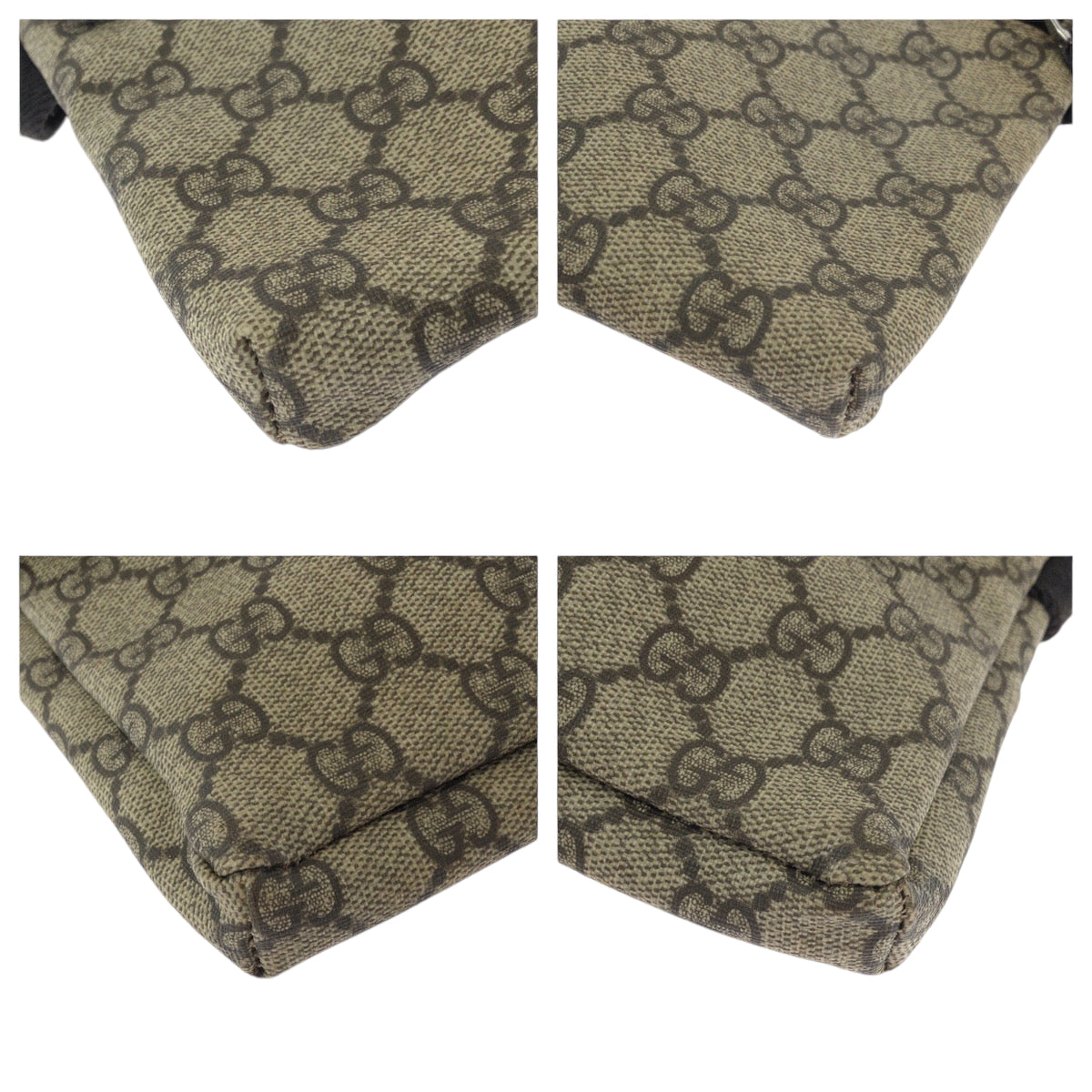 14363
GUCCI グッチ ブラウン ベージュ シルバー金具 GGスプリームキャンバス 23566 ボディバッグ ウエストポーチ バムバッグ  メンズ