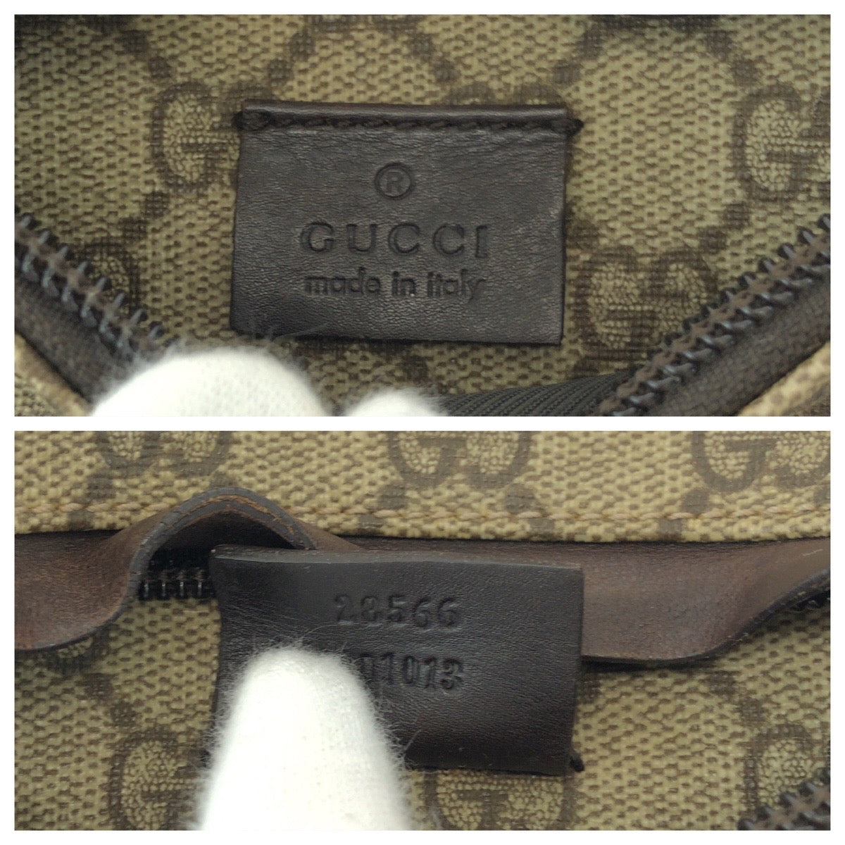 14363
GUCCI グッチ ブラウン ベージュ シルバー金具 GGスプリームキャンバス 23566 ボディバッグ ウエストポーチ バムバッグ  メンズ