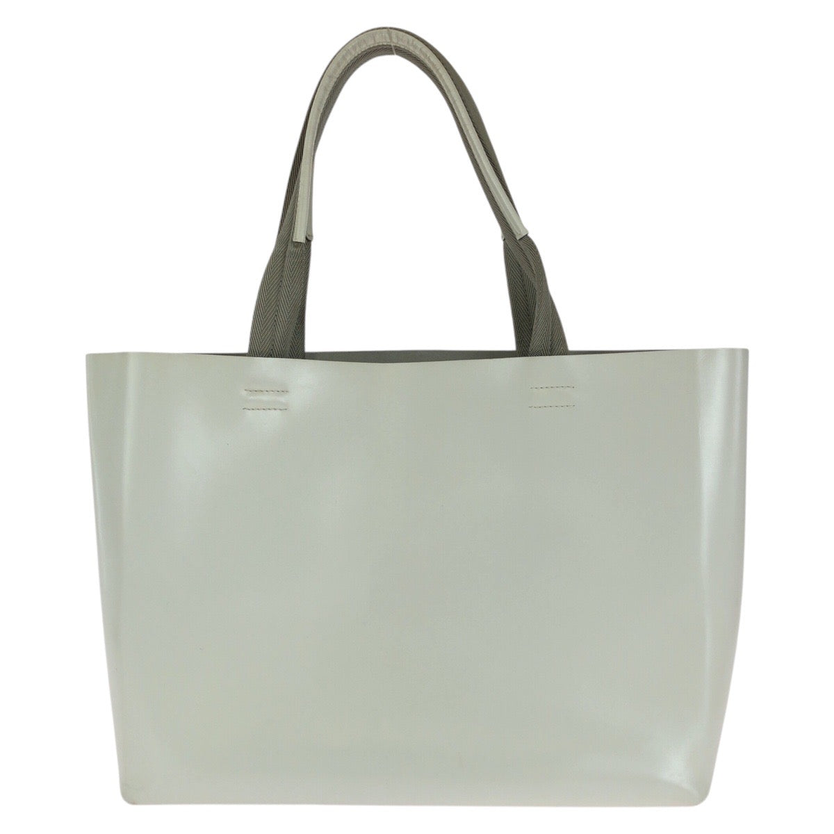 14364
PRADA プラダ パンチングロゴ ポーチ付き ホワイト シルバー金具 レザー トートバッグ ショルダーバッグ  レディース
