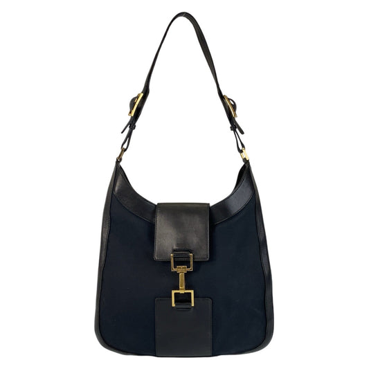 13872
GUCCI グッチ ブラック 黒 ゴールド金具 GGキャンバス 001 4129 ホーボー ショルダーバッグ  レディース
