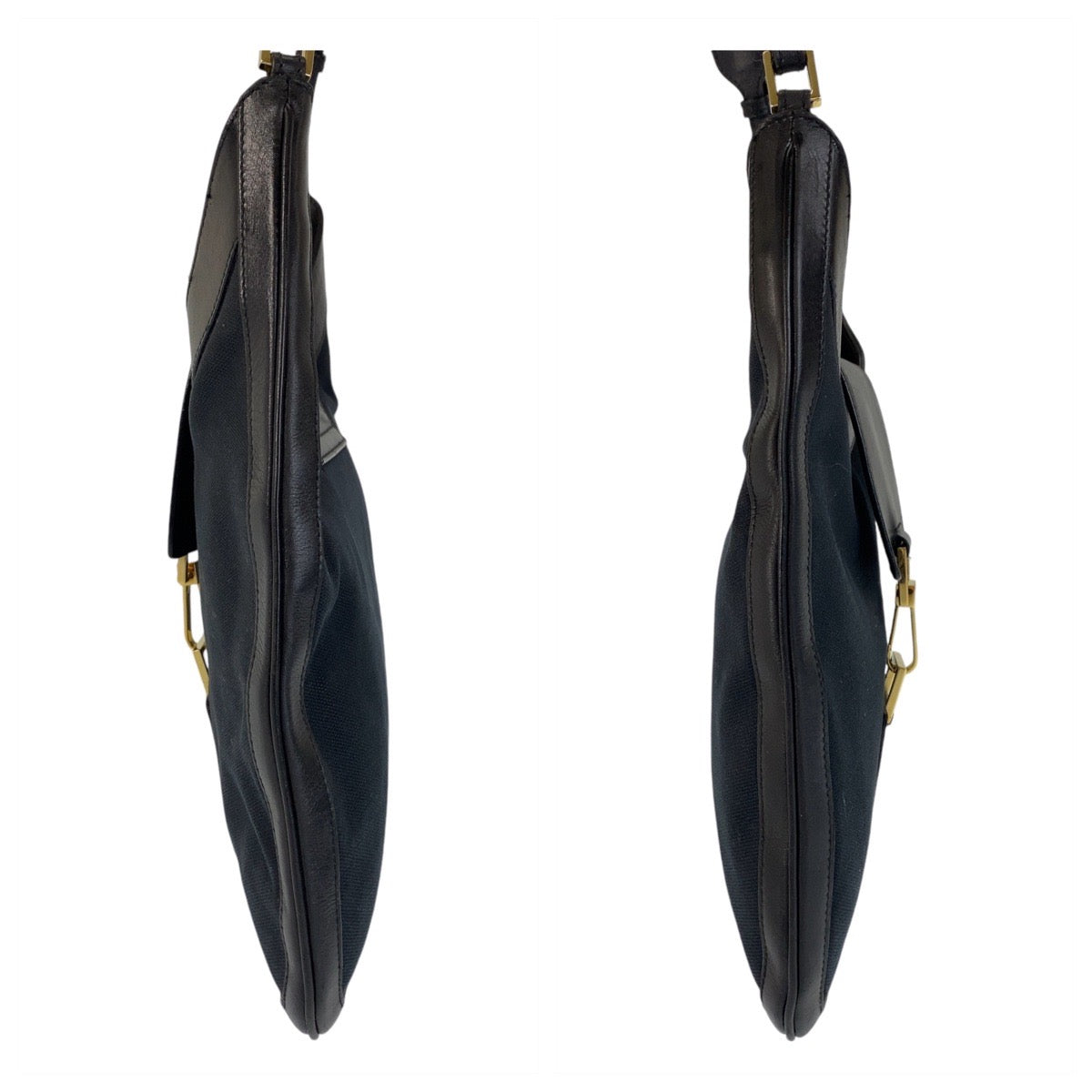 13872
GUCCI グッチ ブラック 黒 ゴールド金具 GGキャンバス 001 4129 ホーボー ショルダーバッグ  レディース