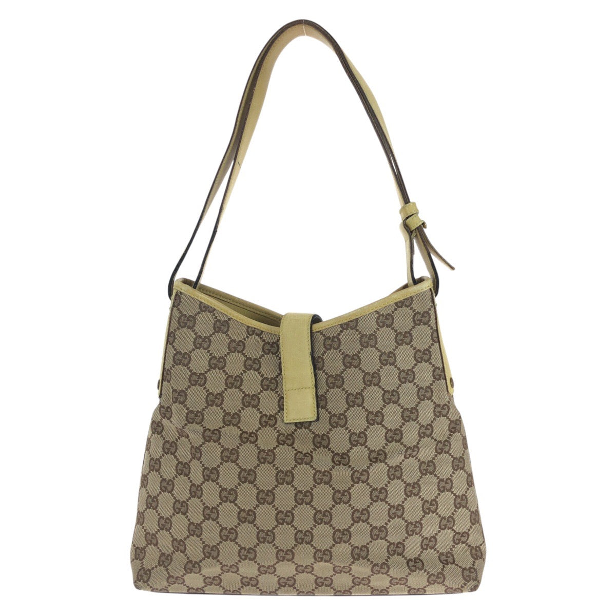 14367
GUCCI グッチ ジャッキー イエロー ベージュ ゴールド金具 GGキャンバス / レザー 110291 ショルダーバッグ  レディース