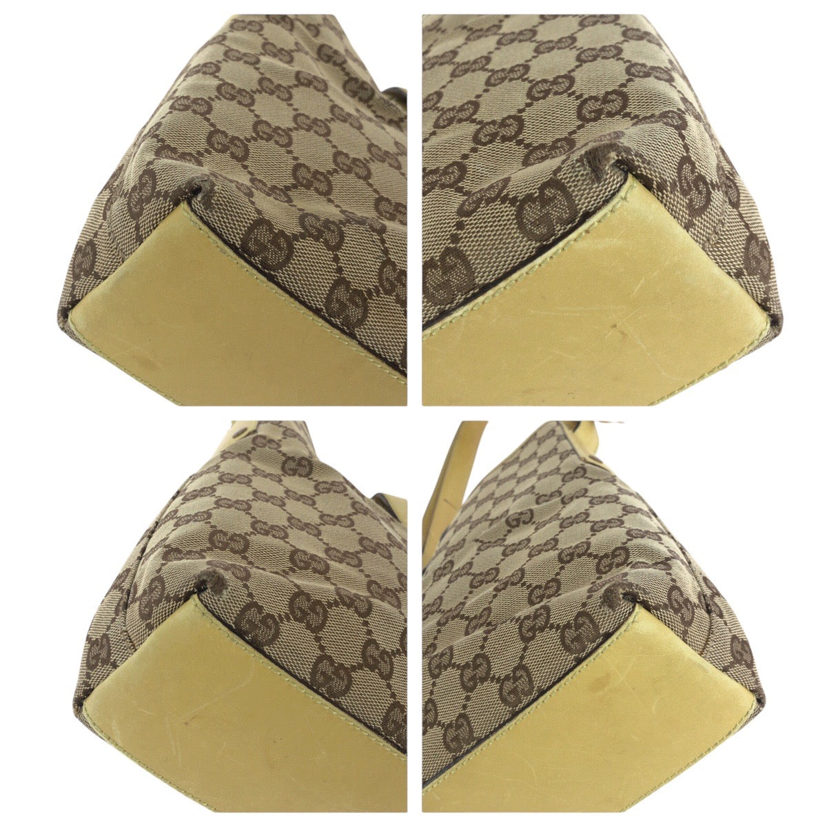 14367
GUCCI グッチ ジャッキー イエロー ベージュ ゴールド金具 GGキャンバス / レザー 110291 ショルダーバッグ  レディース