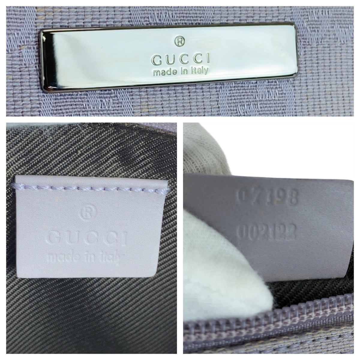 18001
GUCCI グッチ グレー シルバー金具 GGキャンバス / レザー 7198 ハンドバッグ アクセサリーポーチ レディース AB29