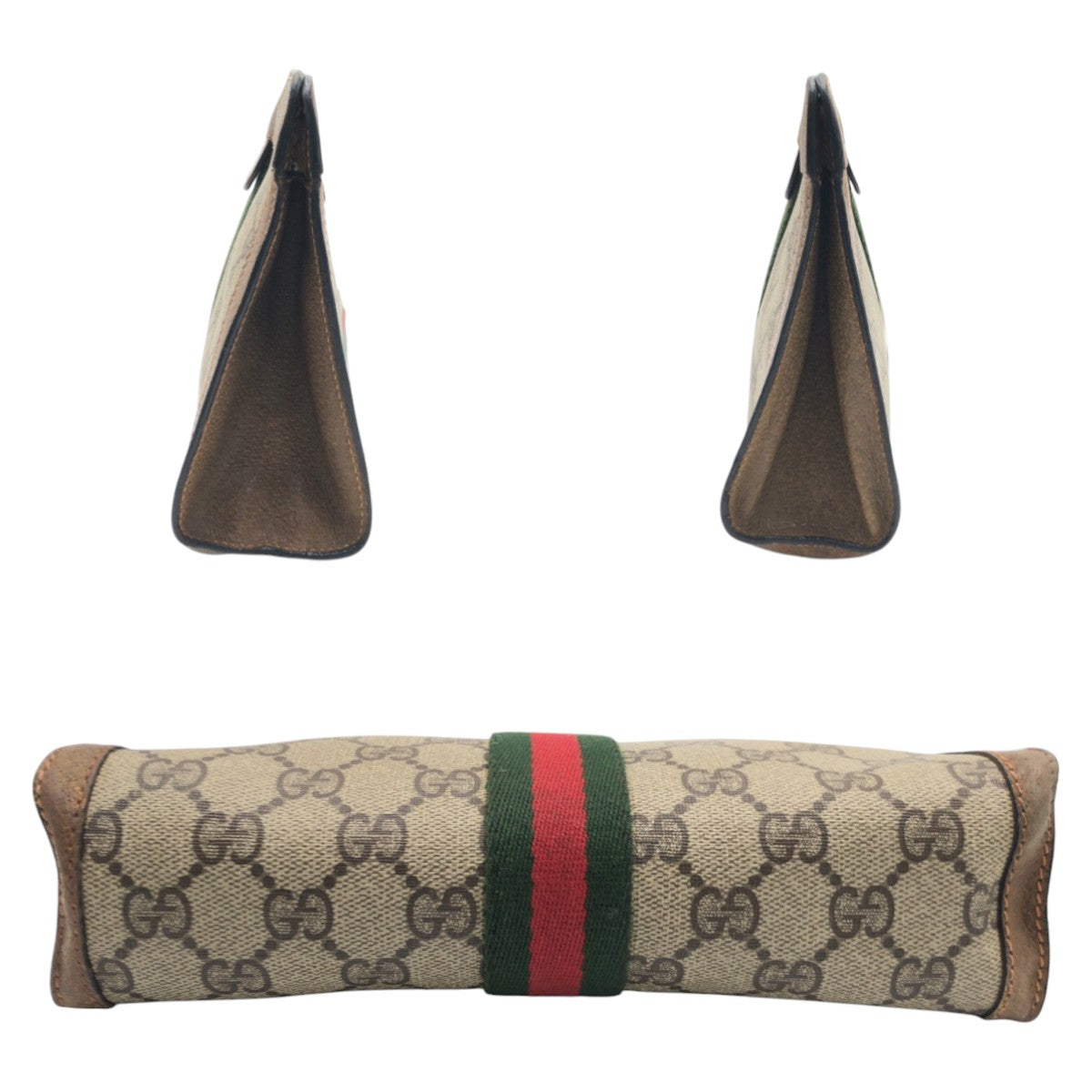 13874
GUCCI グッチ ヴィンテージ シェリーライン オールドグッチ ベージュ ブラウン GGスプリームキャンバス 84 01 001 クラッチバッグ セカンドバッグ  レディース