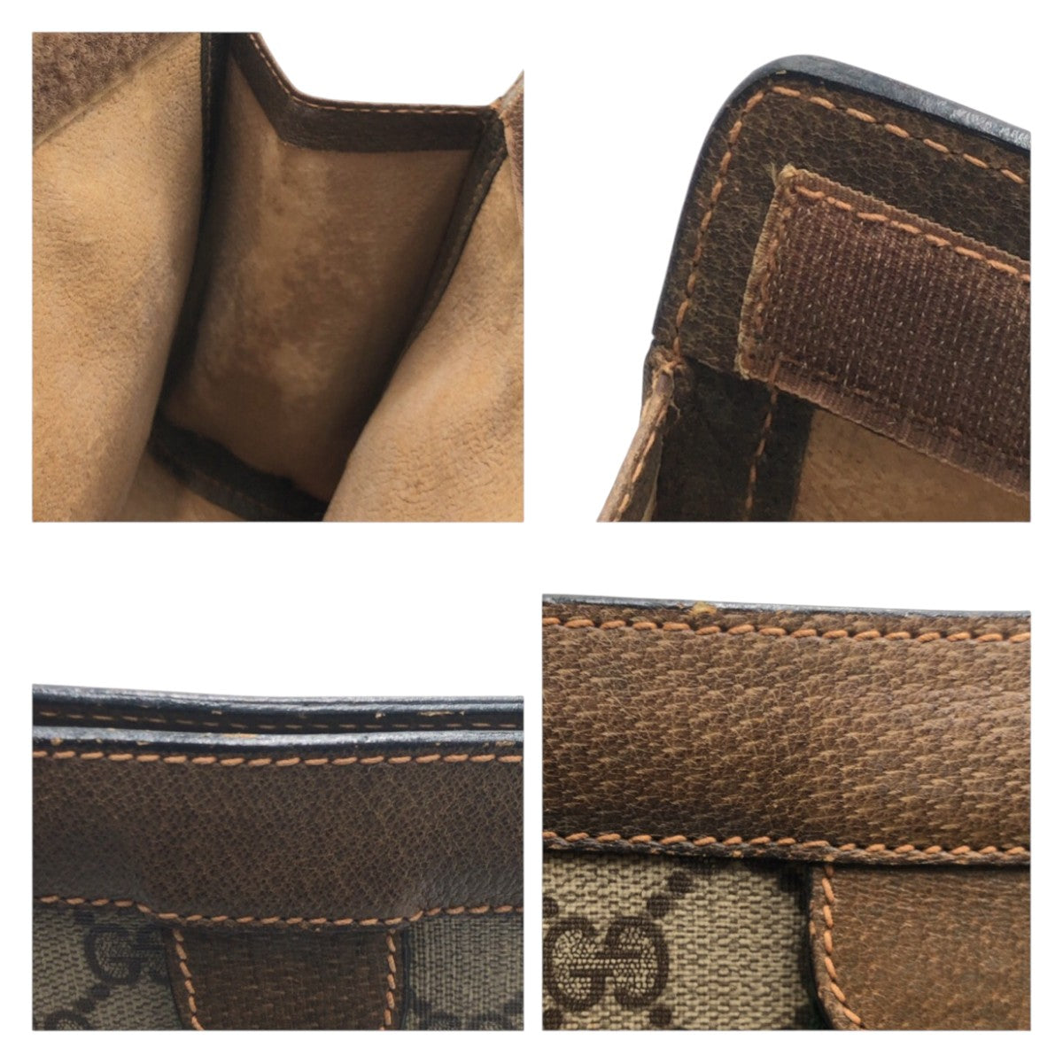 13874
GUCCI グッチ ヴィンテージ シェリーライン オールドグッチ ベージュ ブラウン GGスプリームキャンバス 84 01 001 クラッチバッグ セカンドバッグ  レディース
