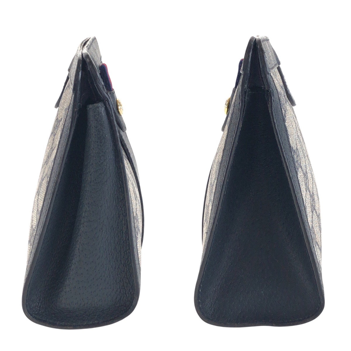 14368
GUCCI グッチ ヴィンテージ オールドグッチ シェリーライン ネイビー ゴールド金具 GGスプリームキャンバス / レザー 156 01 032 クラッチバッグ セカンドバッグ  メンズ