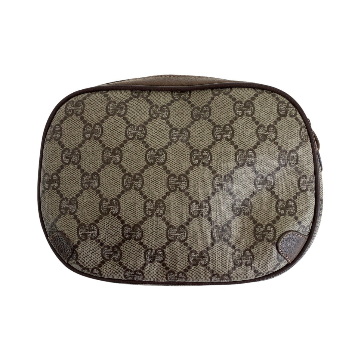 13881
GUCCI グッチ ヴィンテージ オールドグッチ ブラウン ゴールド金具 GGスプリームキャンバス / レザー 156 02 066 ショルダーバッグ ポシェット  レディース