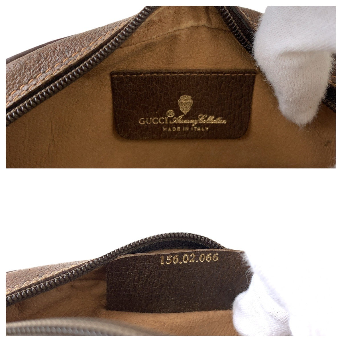 13881
GUCCI グッチ ヴィンテージ オールドグッチ ブラウン ゴールド金具 GGスプリームキャンバス / レザー 156 02 066 ショルダーバッグ ポシェット  レディース