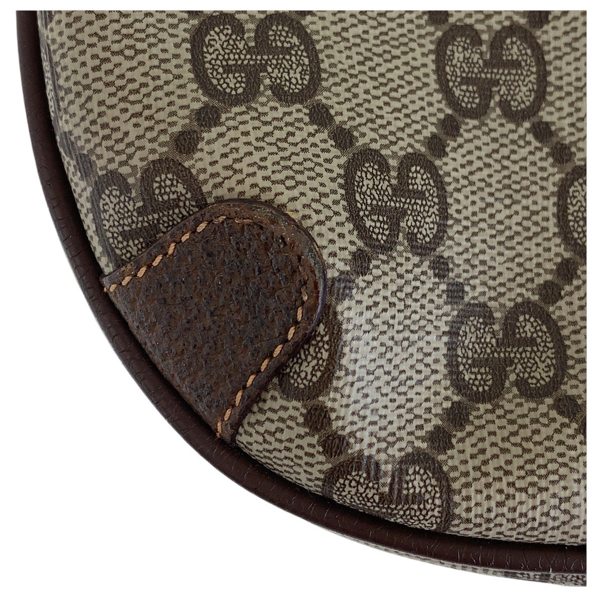 13881
GUCCI グッチ ヴィンテージ オールドグッチ ブラウン ゴールド金具 GGスプリームキャンバス / レザー 156 02 066 ショルダーバッグ ポシェット  レディース