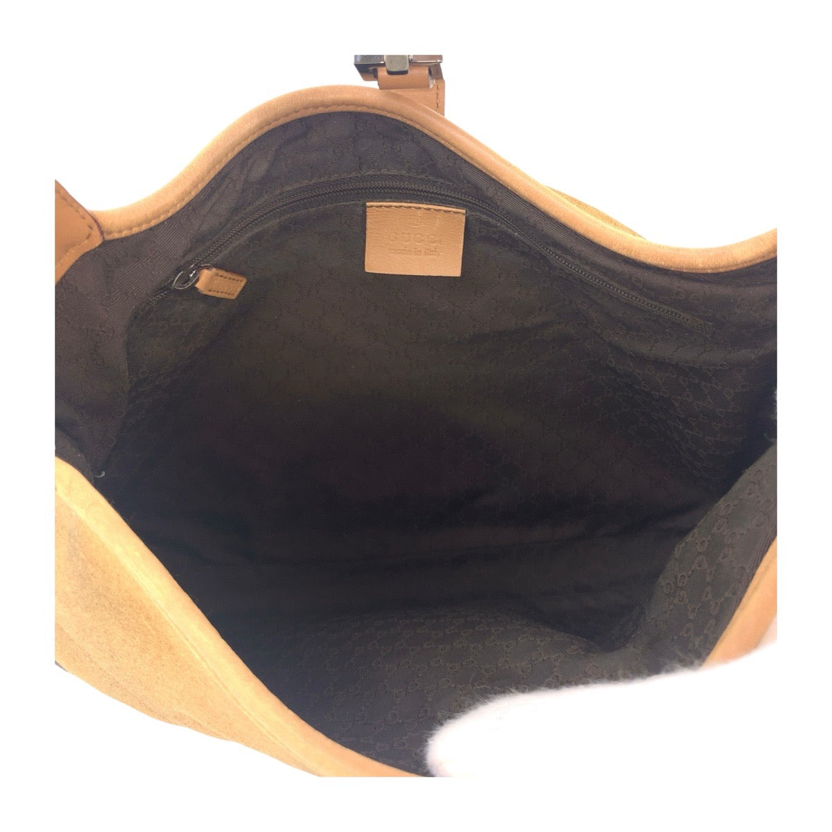 13884
GUCCI グッチ ジャッキー シェリーライン ブラウン マルチカラー シルバー金具 スウェード 001.3306 2684 ホーボー ショルダーバッグ  レディース