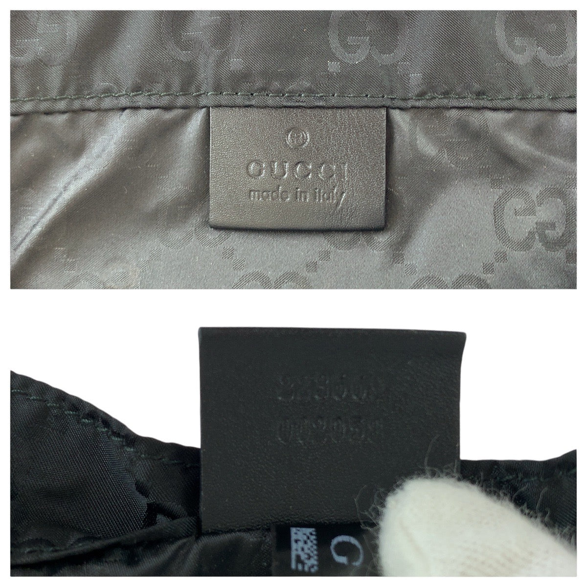 13885
GUCCI グッチ GG柄 テディベア ポーチ付き ブラック 黒 ナイロン 223669 トートバッグ エコバッグ  レディース