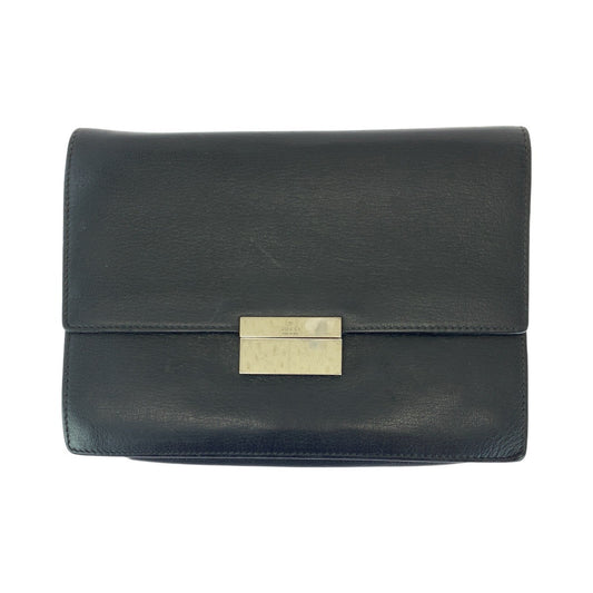 14372
GUCCI グッチ ブラック 黒 シルバー金具 レザー 3137 セカンドバッグ クラッチバッグ  メンズ