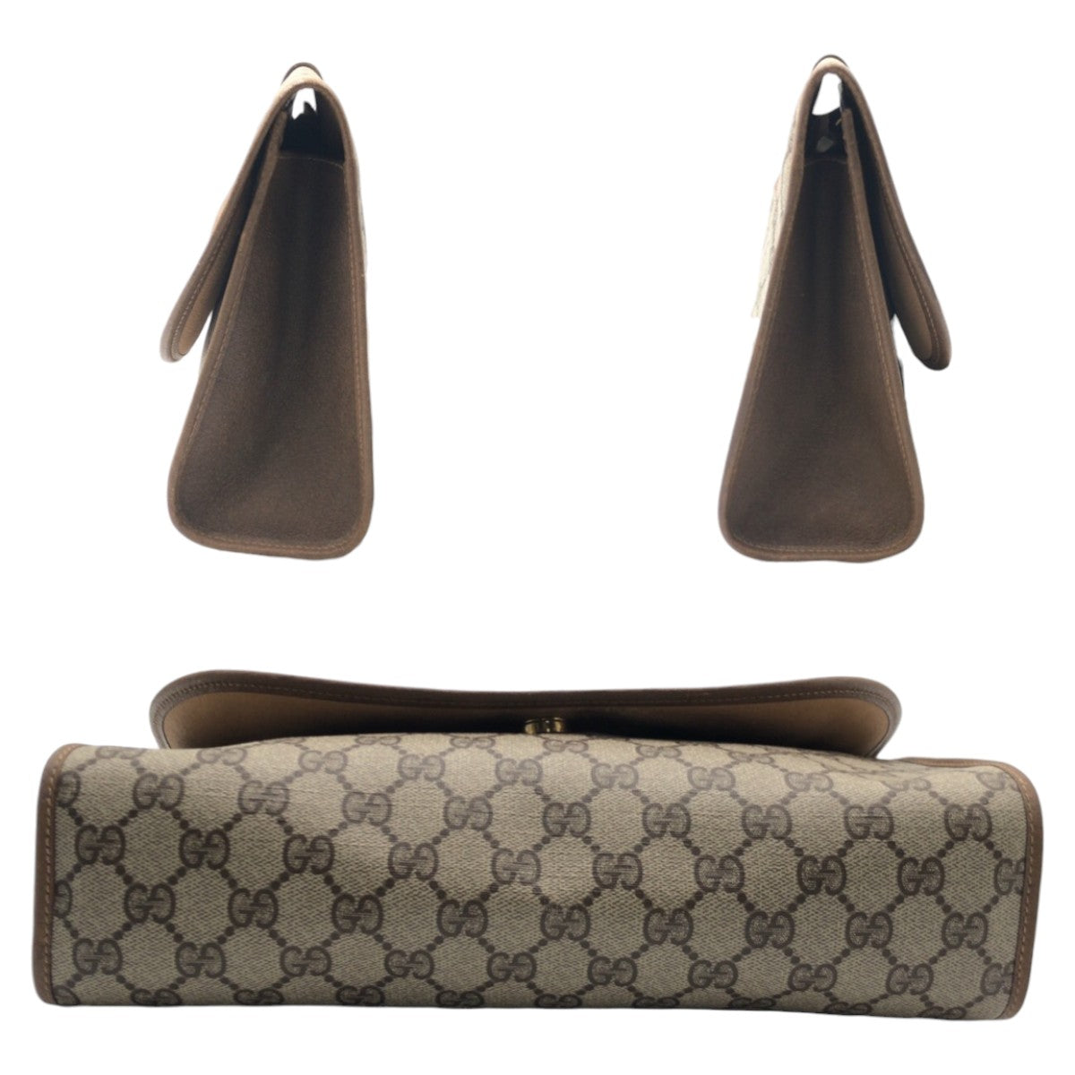 13890
GUCCI グッチ シェリーライン オールドグッチ ベージュ ブラウン ゴールド金具 GGスプリームキャンバス 89 01 031 クラッチバッグ セカンドバッグ  レディース