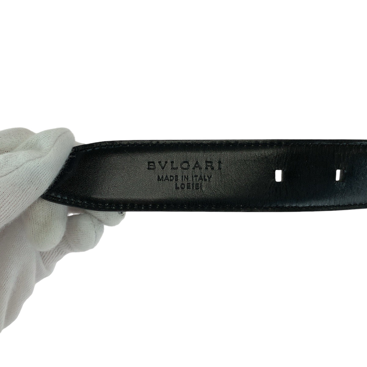 13893
BVLGARI ブルガリ スクエアバックル ブラック 黒 ゴールド金具 レザー ベルト バックル  メンズ AB13