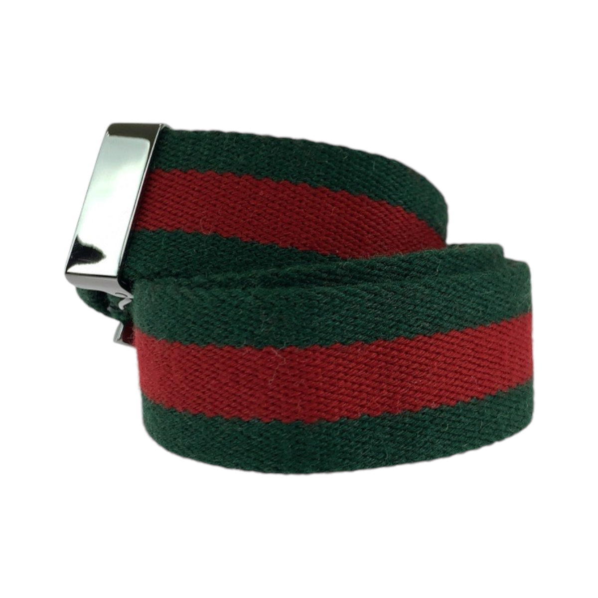13896
GUCCI グッチ シェリーライン メタルバックル ウェブベルト シルバー レッド グリーン キャンバス ベルト バックル  メンズ