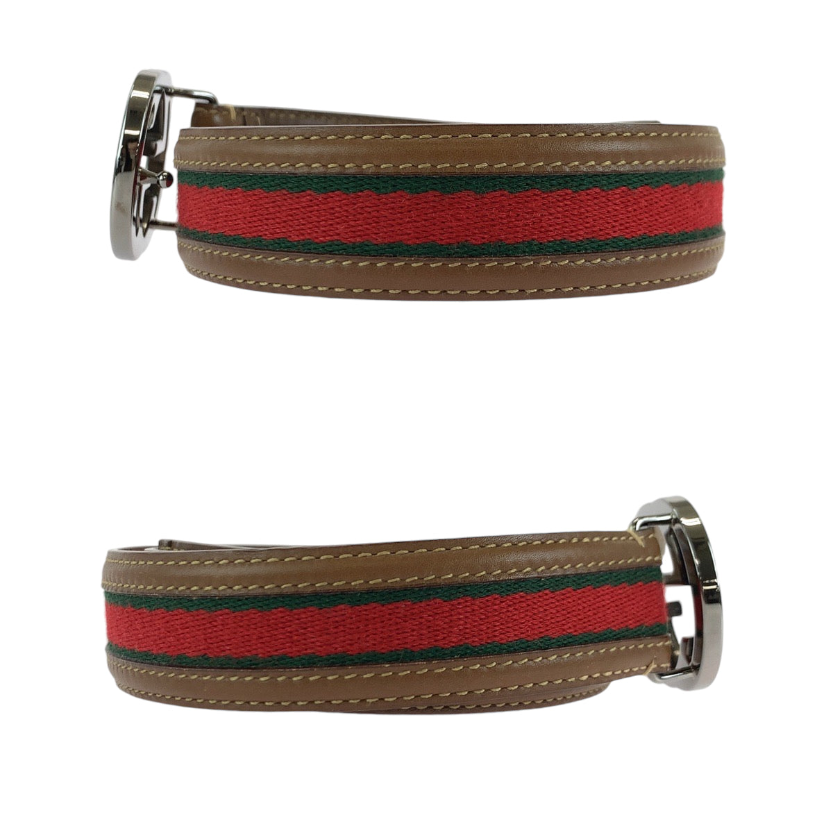 13897
GUCCI グッチ シェリーライン インターロッキング 75cm/30inc ブラウン シルバー金具 レザー 037 1192 ベルト 男女兼用  レディース