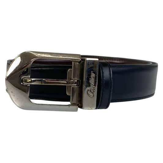 13898
CARTIER カルティエ ブラック レザー ベルト  メンズ