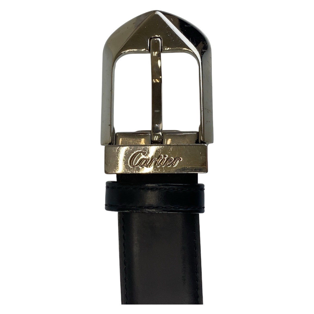 13898
CARTIER カルティエ ブラック レザー ベルト  メンズ