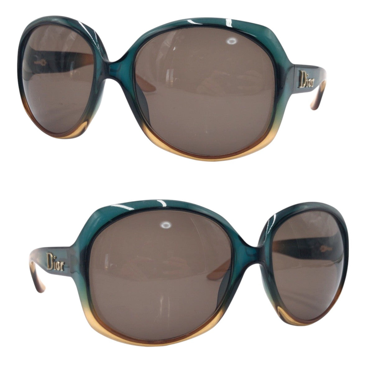 Christian Dior クリスチャンディオール DIOR GLOSSY ブラウン ブルー プラスチック LLW70 62□20 125 サングラス バタフライ  レディース