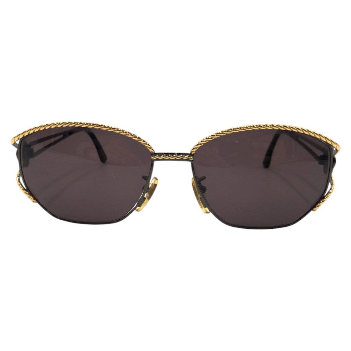 FENDI フェンディ ヴィンテージ ブラック 黒 ゴールド メタル SL7023 COL 590 サングラス 男女兼用 バタフライ レディース AB8