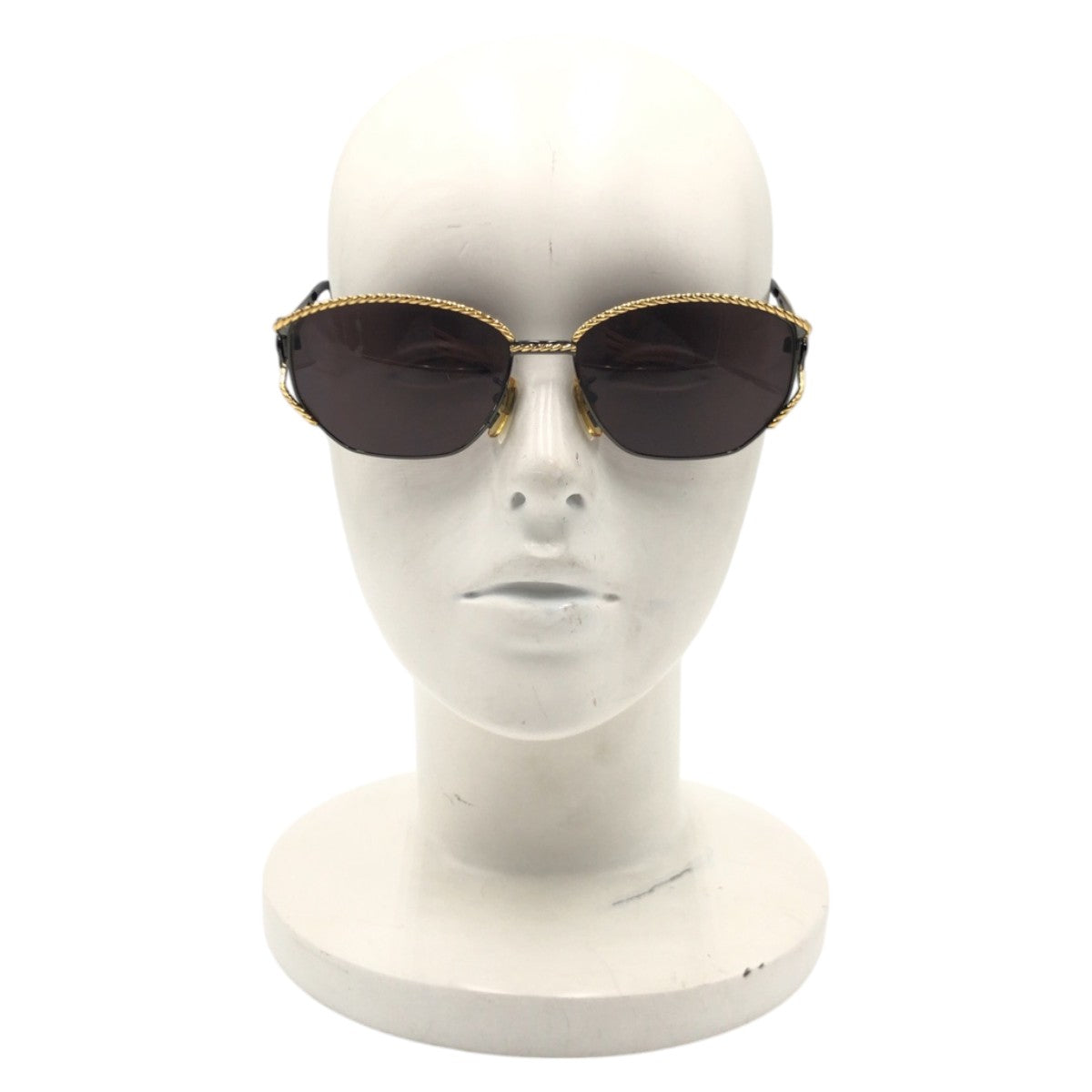 FENDI フェンディ ヴィンテージ ブラック 黒 ゴールド メタル SL7023 COL 590 サングラス 男女兼用 バタフライ レディース AB8
