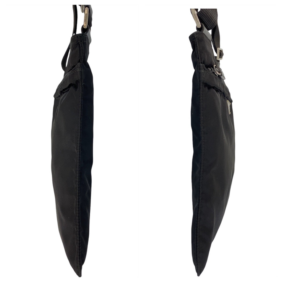 PRADA Tessuto Triangle Logo Plate Black Silver Hardware Nylon Crossbody Shoulder Bag Messenger Bag Men's