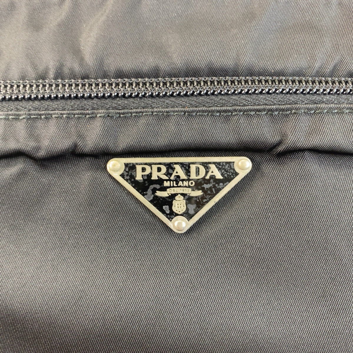 PRADA Tessuto Triangle Logo Plate Black Silver Hardware Nylon Crossbody Shoulder Bag Messenger Bag Men's