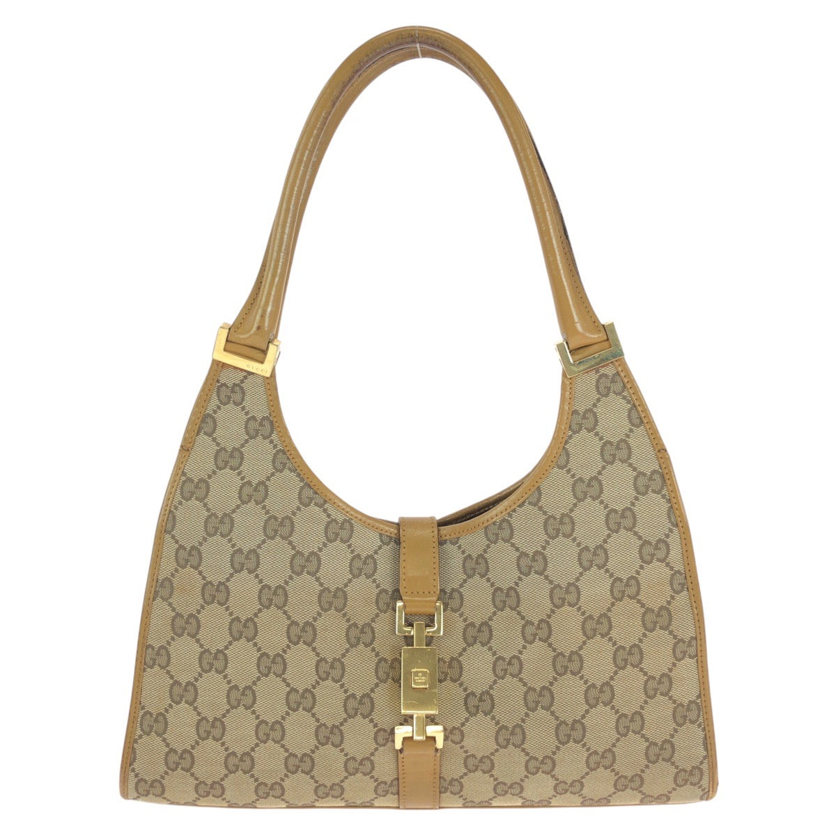 14376
GUCCI グッチ ジャッキー ライトブラウン キャメル ベージュ ゴールド金具 GGキャンバス / レザー 002 1067 トートバッグ ショルダーバッグ  レディース