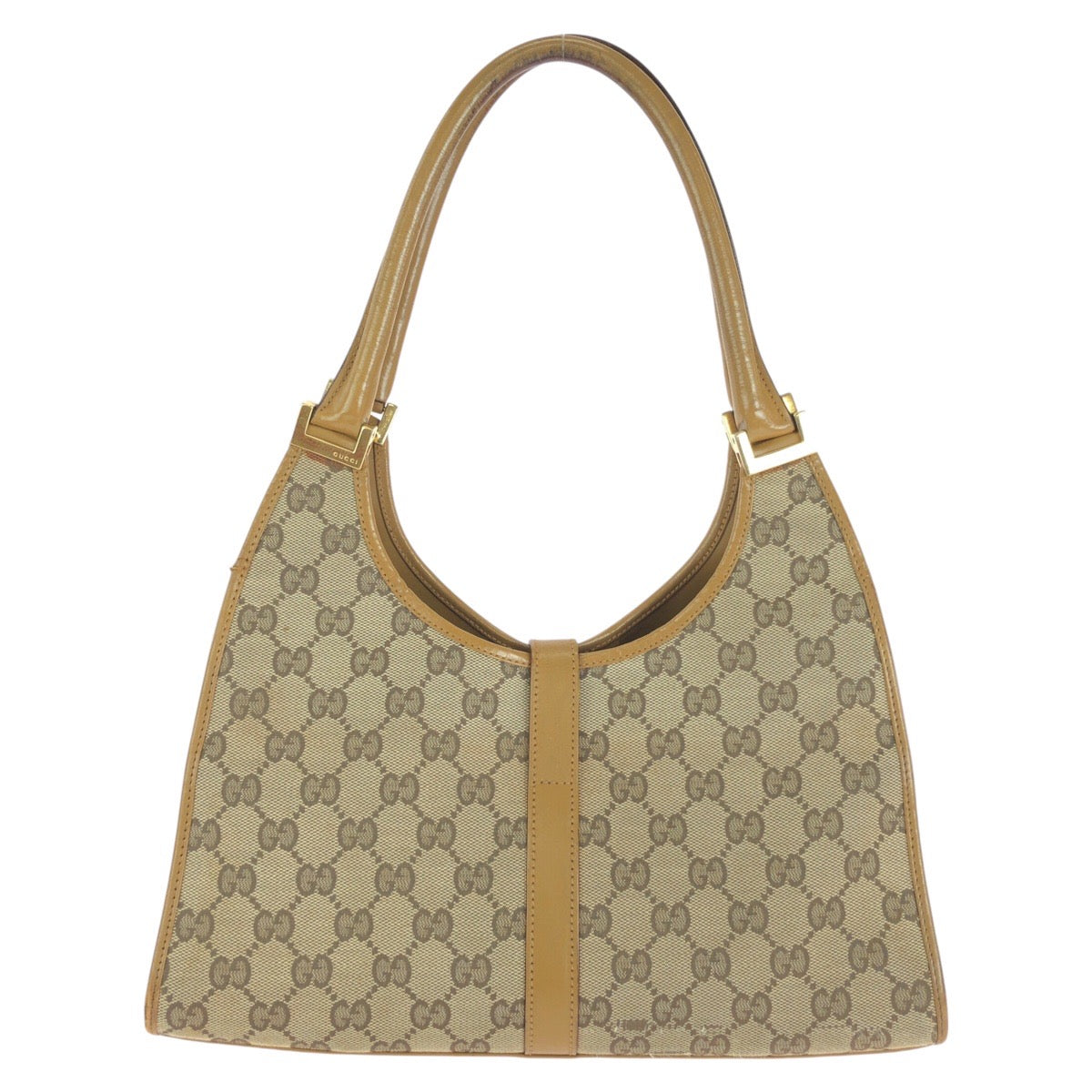 14376
GUCCI グッチ ジャッキー ライトブラウン キャメル ベージュ ゴールド金具 GGキャンバス / レザー 002 1067 トートバッグ ショルダーバッグ  レディース