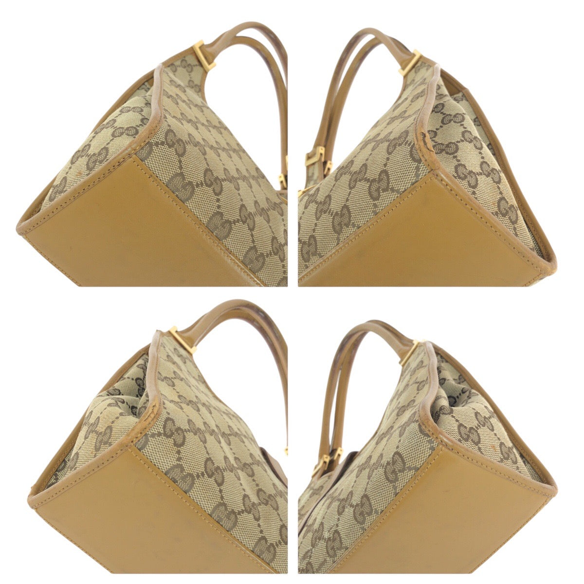 14376
GUCCI グッチ ジャッキー ライトブラウン キャメル ベージュ ゴールド金具 GGキャンバス / レザー 002 1067 トートバッグ ショルダーバッグ  レディース