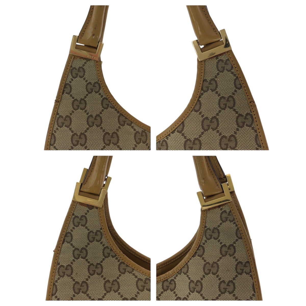 14376
GUCCI グッチ ジャッキー ライトブラウン キャメル ベージュ ゴールド金具 GGキャンバス / レザー 002 1067 トートバッグ ショルダーバッグ  レディース
