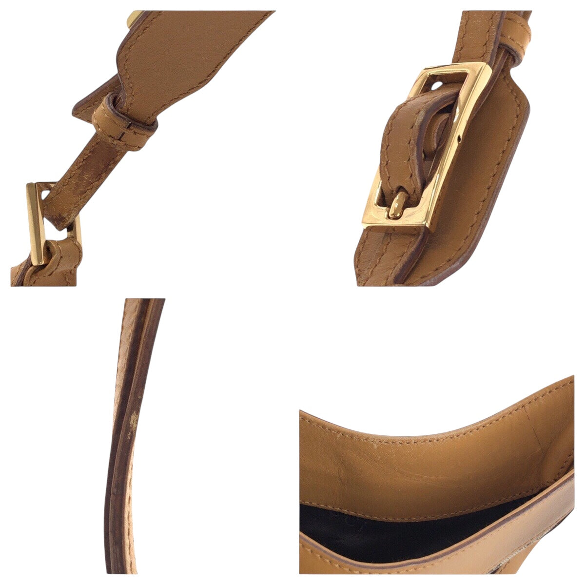 14377
GUCCI グッチ ベージュ ゴールド金具 GGキャンバス / レザー 001 4129 ショルダーバッグ  レディース