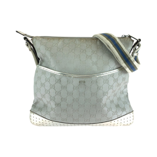 13901
GUCCI グッチ シルバー シルバー金具 GGキャンバス / エナメル 145857 ショルダーバッグ メッセンジャーバッグ  レディース AB18