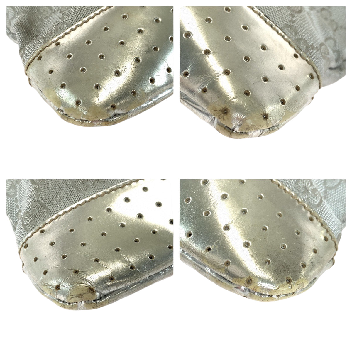 13901
GUCCI グッチ シルバー シルバー金具 GGキャンバス / エナメル 145857 ショルダーバッグ メッセンジャーバッグ  レディース AB18