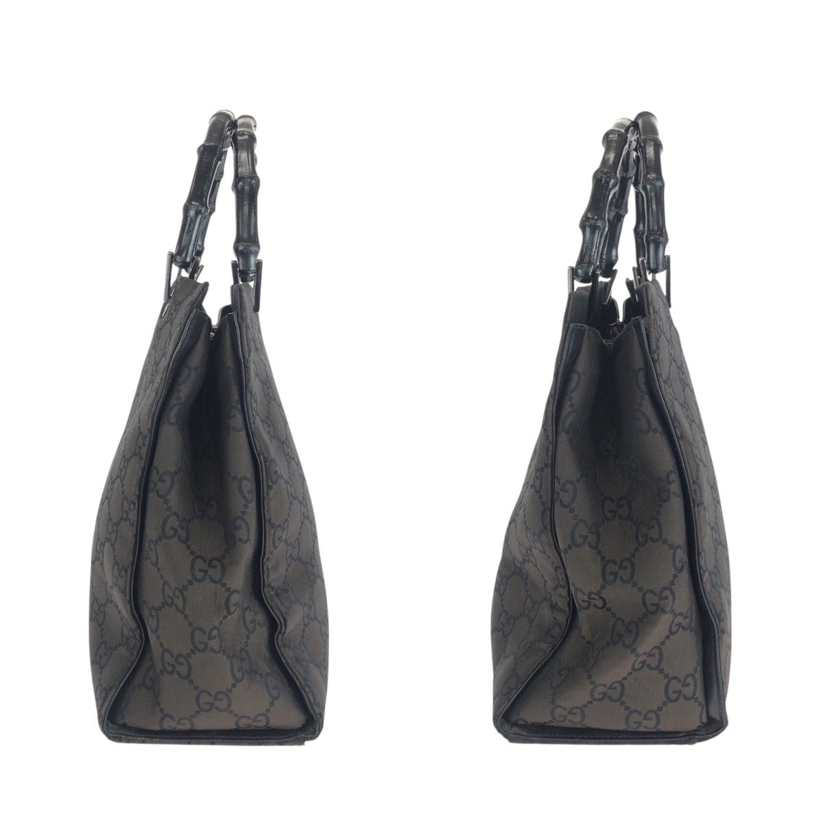 14379
GUCCI グッチ バンブー GG柄 ブラウン シルバー金具 ナイロン 002 1010 2852 トートバッグ ハンドバッグ  レディース