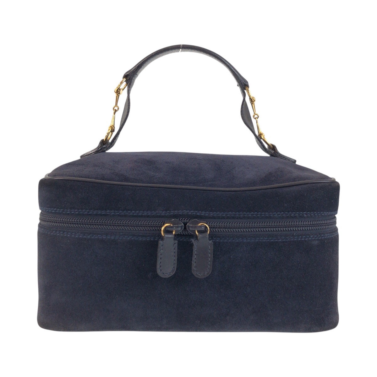 13902
GUCCI グッチ ヴィンテージ ホースビット ネイビー ゴールド金具 スウェード 032 1705 0140 ハンドバッグ バニティバッグ  レディース