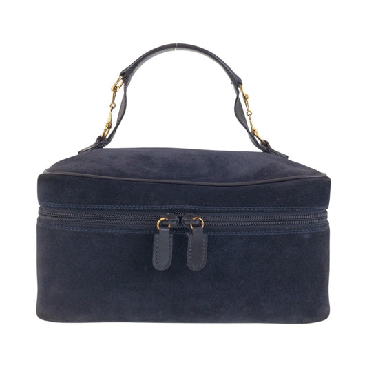 13902
GUCCI グッチ ヴィンテージ ホースビット ネイビー ゴールド金具 スウェード 032 1705 0140 ハンドバッグ バニティバッグ  レディース