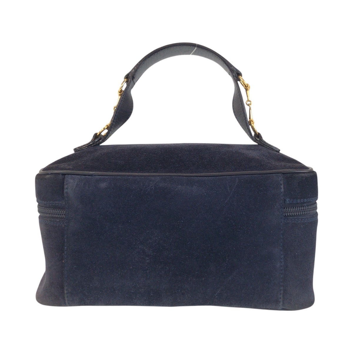13902
GUCCI グッチ ヴィンテージ ホースビット ネイビー ゴールド金具 スウェード 032 1705 0140 ハンドバッグ バニティバッグ  レディース