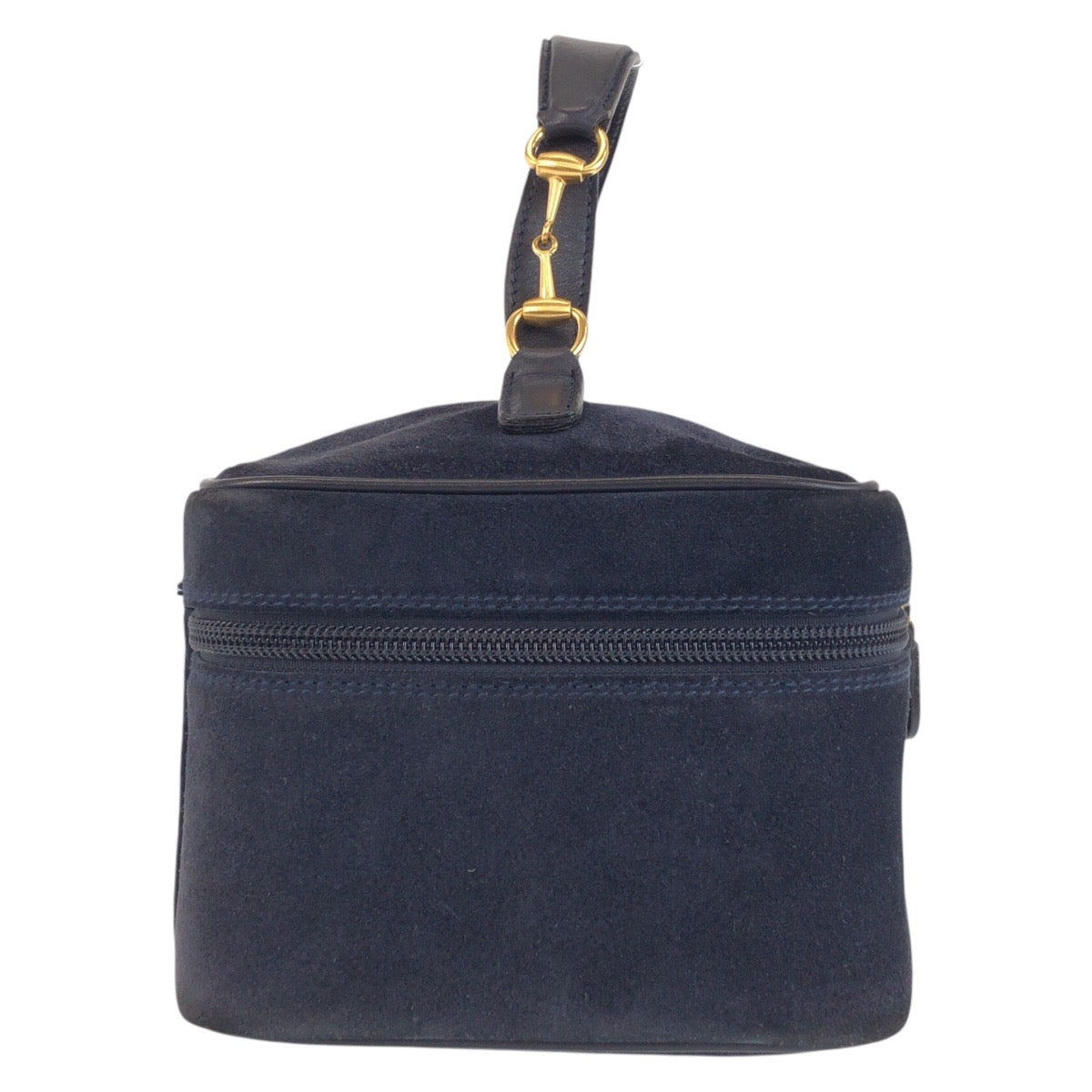 13902
GUCCI グッチ ヴィンテージ ホースビット ネイビー ゴールド金具 スウェード 032 1705 0140 ハンドバッグ バニティバッグ  レディース