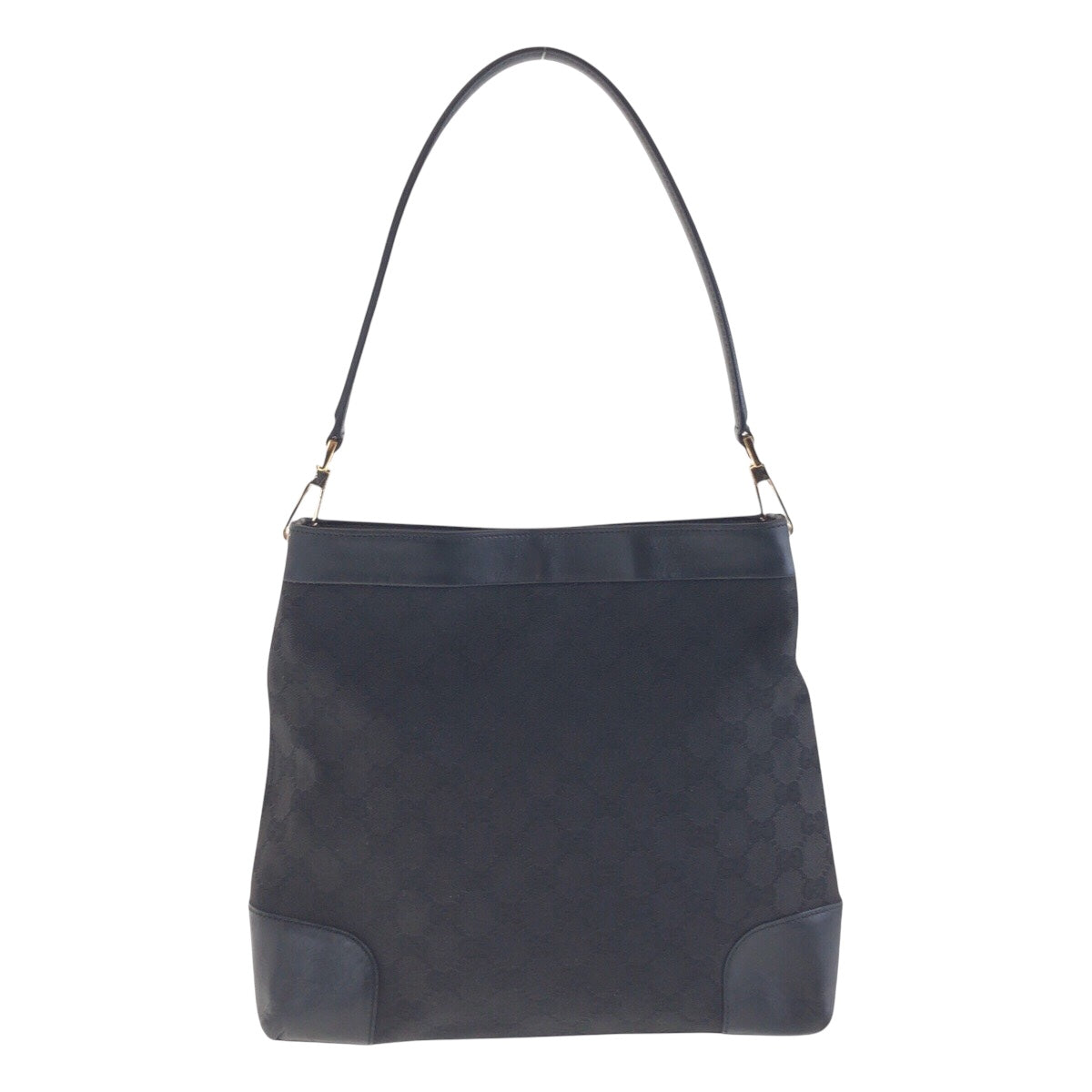 14380
GUCCI グッチ ブラック 黒 ゴールド金具 GGキャンバス / レザー 001 4231 2123 ショルダーバッグ  レディース